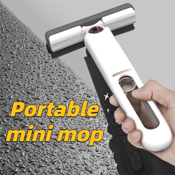 New Portable Self-NSqueeze Mini Mop, Lazy Hand Wash-Free Strong Absorbent Multifunction Portable Mop Tool